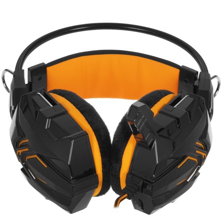 Игровая гарнитура RUSH COBRA, динамики 40мм, велюровые амбушюры, черный/оранжевый (SBHG-1100)