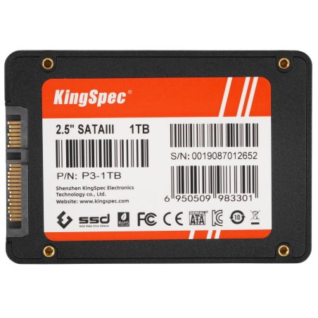 Накопитель SSD KingSpec P3-1Tb, 1Tb, SATA, 2.5", R/W 570/500