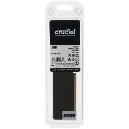 Оперативная память Crucial, DDR5, 16GB (1x16 GB), 4800 MHz, CL40, DIMM