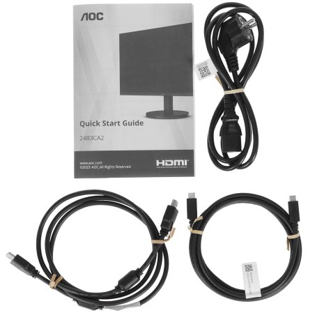 Монитор 23.8" AOC 24B3CA2, IPS, 1920x1080, 100 Гц, 4 мс, 16:9, 250 кд/м², 1xHDMI, 1xUSB-C, 2xUSB-B, 2x3 Вт, черный