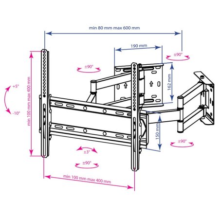 Кронштейн Kromax GALACTIC-44 черный 32"- 70" ЖК телевизор