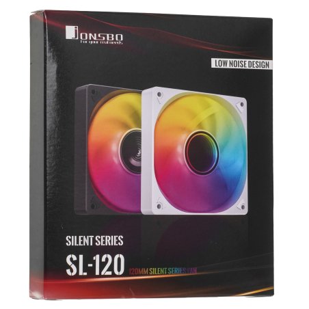 Вентилятор для корпуса JONSBO SL-120C (120x120x25мм, 4-pin PWM, FRGb, 59.48CFM, 32.0dBA, 1500RPM, черный)