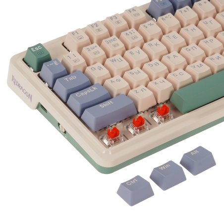 Клавиатура беспроводная Redragon Ucal Pro RU,RGb,кре/фиол/зел,BT+2.4,гас 1