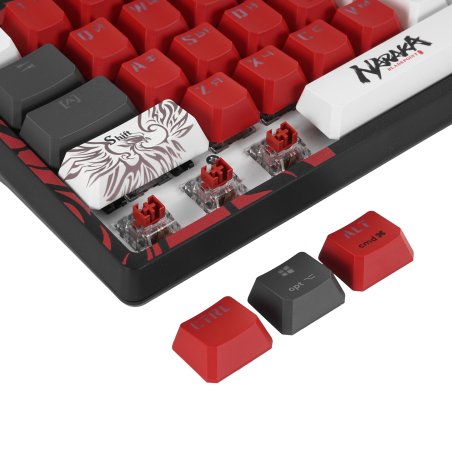 Клавиатура беспроводная A4Tech Bloody WS87 Naraka USB, Bluetooth/Радиоканал черный/красный
