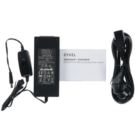 Коммутатор Zyxel GS1005HP Switch PoE +, 5xGE (4xPoE +), desktop, metal, silent, PoE budget 60 W