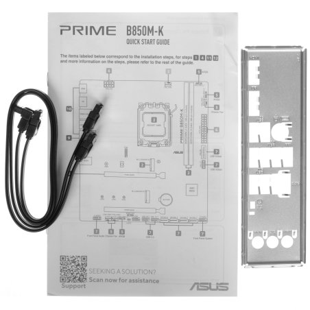 Материнская плата ASUS PRIME B850M-K, AM5, AMD B850, 2xDDR5, 4xSATA, 2xM.2, 1xPCIe 5.0 x16, 1xPCIe 4.0 x8, 1xDP (v1.4), 1xHDMI (v2.1), 1x2.5Gb LAN, 2xUSB-A 10Gbps, 2xUSB-A 5Gbps, 4xUSB-A 2.0, 3x3.5 мм, 7.1, mATX