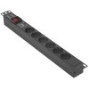 Блок розеток горизонтальный ExeGate ServerPro PDU-19H607 Al-6S-C14-SW-SPD1, 19", 1U, Алюминий, 6 Schuko, С14, выкл. с подсветкой, SPD1, черный