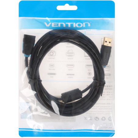 Кабель-удлинитель Vention USB 2.0 AM/AF - 3 м черный (CBCBI)