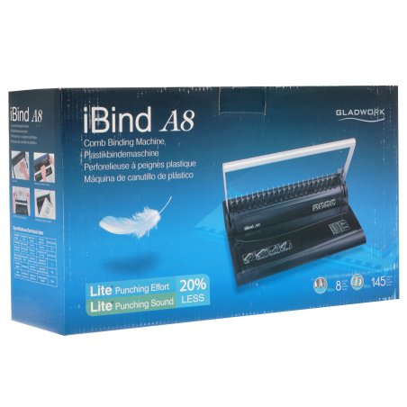 Переплетчик Gladwork iBind A8 A4/перф.8л.сшив./макс.145л./пластик.пруж. (6-16мм)