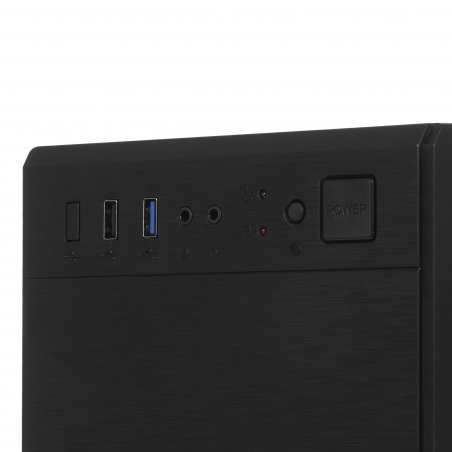 Компьютерный корпус Minitower ExeGate mEVO-7807-NPX600 (mATX, БП 600NPX 12см, 1хUSB+1хUSB 3.0, черный 1x12см с RGb подсветкой)