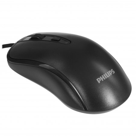 Мышь проводная Philips SPK7214 черный, 1600 dpi, USB, кнопки - 4