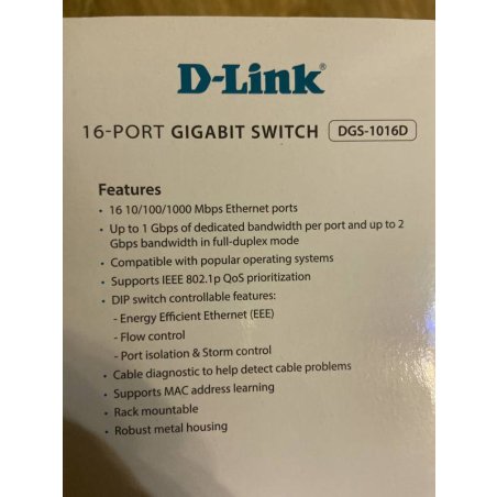 Коммутатор D-Link DGS-1016D DGS-1016D/J1A 16x1Gbит/с неуправляемый