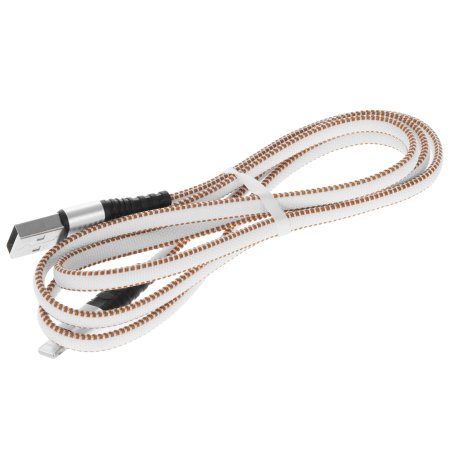 Кабель Rexant USB-Lightning 2.4 A, 1 м, белая нейлоновая оплетка