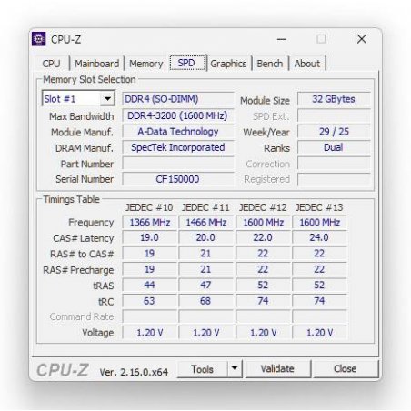 Оперативная память ADATA, DDR4, 32GB (1x32GB), 3200MHz, CL22, SO-DIMM