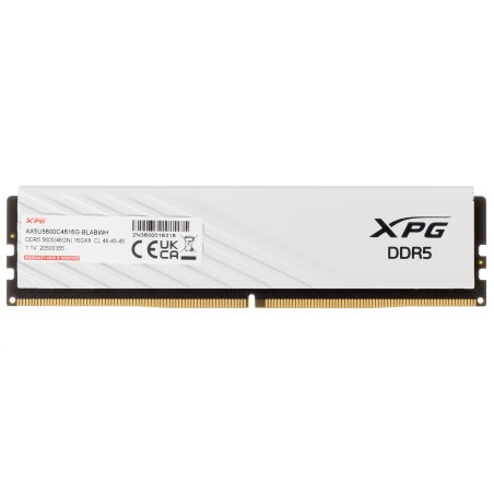 Оперативная память XPG 16Gb DDR5 5600 (1*16Gb) CL46, 1.1V WHITE ADATA LANCER Blade