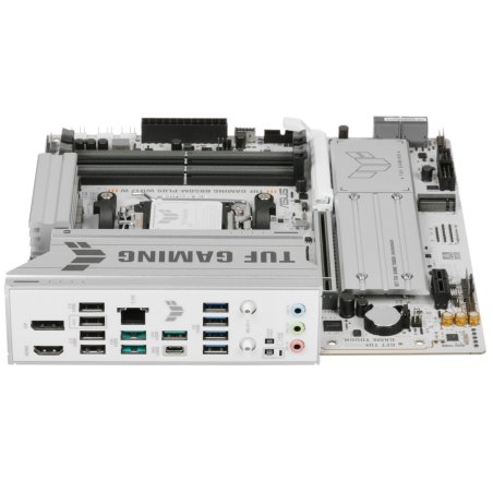 Материнская плата Asus TUF GAMING B850M-PLUS WIFI7 W, AM5, AMD B850, 4xDDR5, 4xSATA, 3xM.2, 1xPCIe 5.0 x16, 1xPCIe 3.0 x1, 1xDP, 1xHDMI, 1x2.5Gb LAN, Wi-Fi 7, Bluetooth 5.4, 1xUSB-C 20Gbps, 3xUSB-A 10Gbps, 4xUSB-A 5Gbps, 4xUSB-A 2.0, 5x3.5 мм, 7.1, mATX