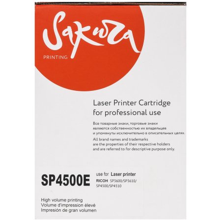 Картридж Sakura SP4500E Ricoh Aficio SP3600DN/ SP 3600SF/ SP 3610SF/ SP 4510DN, Ricoh Aficio SP 4510SF, черный, 6000 к.