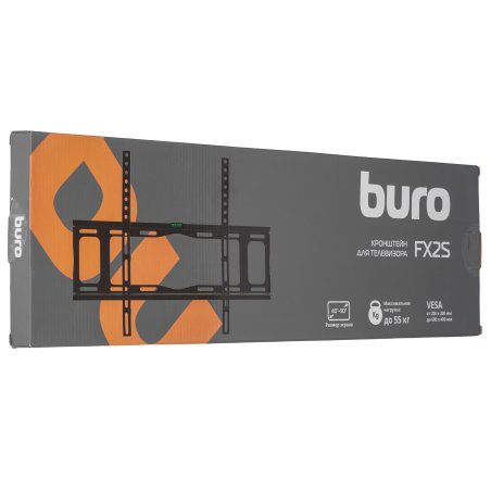 Кронштейн для телевизора Buro FX2S черный 40"-90" макс.55кг настенный фиксированный