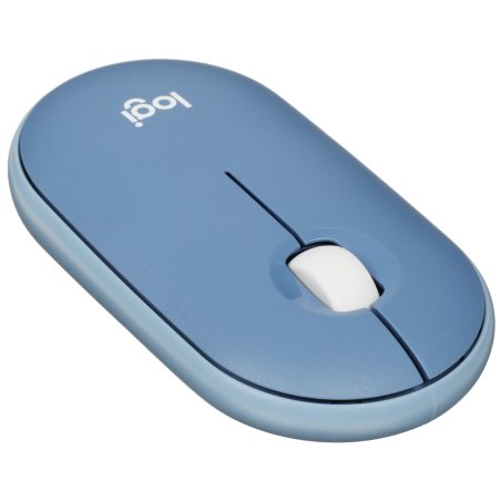 Мышь беспроводная Logitech Pebble M350 синий, 1000 dpi, радиоканал, Bluetooth, USB, кнопки - 3