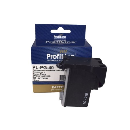 Картридж струйный ProfiLine PL-PG-40 для принтеров Canon Pixma iP1200/1600/2200, MP150/170/450 Black водн