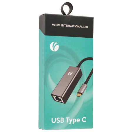 Кабель-переходник USB 3.1 Type-C -->RJ-45 1000Mbps Ethernet, Aluminum Shell, 0.15м VCOM <DU320M>