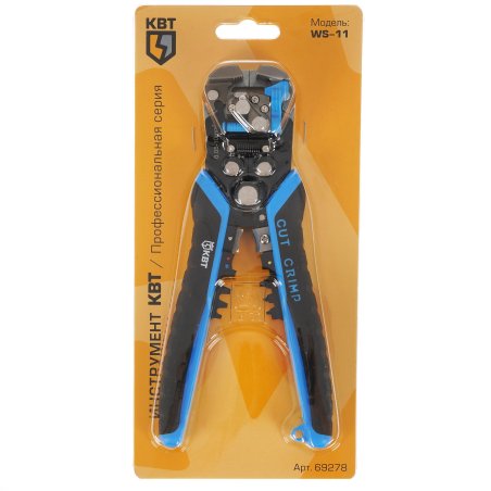 Инструмент КВТ WS-11 снятие изоляции: 0.05–10 мм2, резка до 10 мм2, снятие ВВГ-П, ПУНП, опрессовка