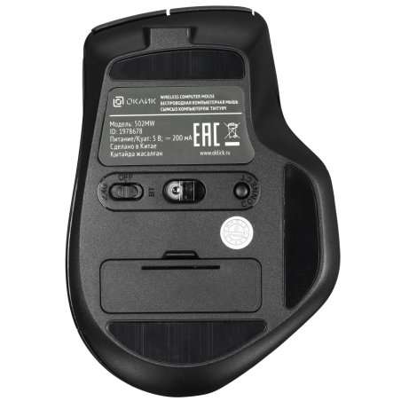 Мышь беспроводная Oklick 502MW черный, 2400 dpi, радиоканал, Bluetooth, USB, кнопки - 9