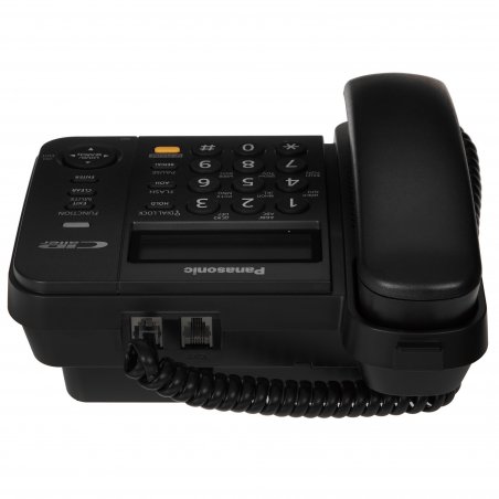 Телефон проводной Panasonic KX-TS2358RUB черный АОН,Caller ID,ЖКД,блокировка набора,выключение микрофона,кнопка "пауза"