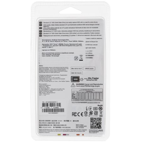 Накопитель SSD Apacer PANTHER AS340, 120Gb, SATA III, 2.5", R/W 550/520