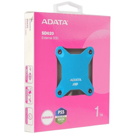 Внешний SSD ADATA SD620, 1TB, USB 3.2 Gen 2 Type-A, R/W 520/460, синий