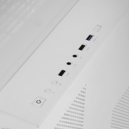 Компьютерный корпус Ginzzu V580 RGb подсветка, закаленное стекло 1*USB 3.0,1*USB 2.0, AU белый ATX