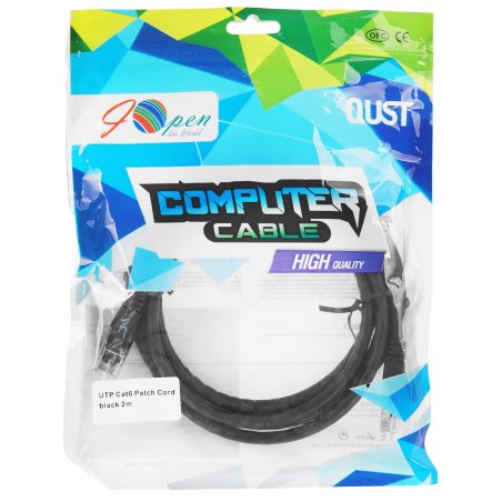 Патч-корд литой AOpen ANP612B-BK-2M (7/0.20) UTP кат.6 черный 2m