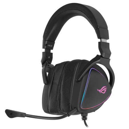 Игровые наушники ASUS ROG Delta S черные (7.1, USB Type-C + A, RGb подсветка, 50 мм, ESS 9281 Pro, микрофон, 90YH02K0-B2UA00)