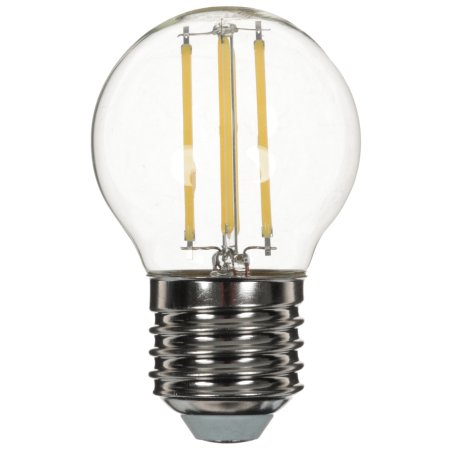 Лампа светодиодная F-LED P45-11w-840-E27 ЭРА (филамент, шар, 11Вт, нейтр, E27) (10/100/4000)