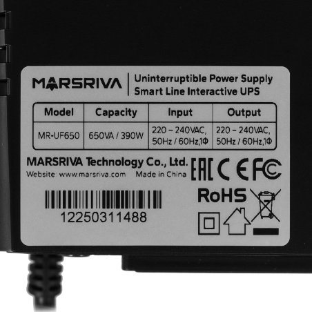 Интерактивный ИБП Smart Line мощностью 650 ВА/390 Вт MARSRIVA