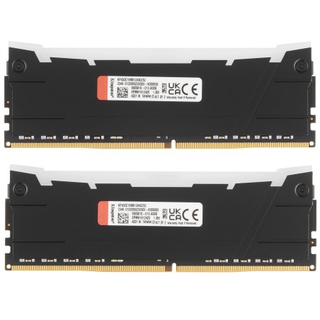 Оперативная память Kingston Fury Renegade, DDR4, 32Gb (2x16Gb), 3200MHz, CL16, DIMM, с радиатором, RGb, серебристый/черный