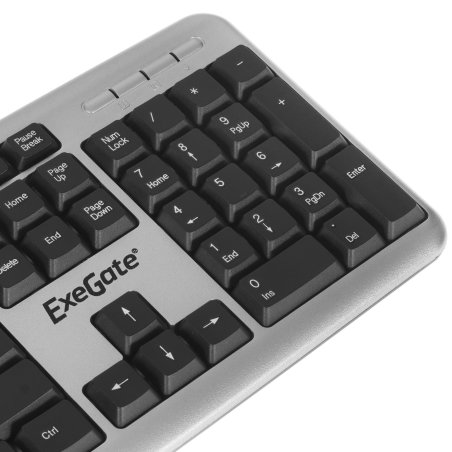 Клавиатура проводная ExeGate LY-401 (EX264086RUS), USB, серебристый