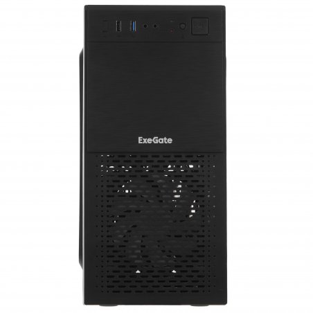 Компьютерный корпус Minitower ExeGate mEVO-7807-NPX600 (mATX, БП 600NPX 12см, 1хUSB+1хUSB 3.0, черный 1x12см с RGb подсветкой)