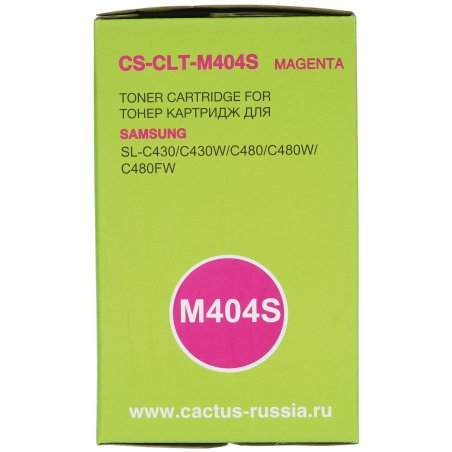 Картридж лазерный Cactus CS-CLT-M404S пурпурный (1000 стр.) для Samsung SL-C430/C430W/C480/C480W/C480FW