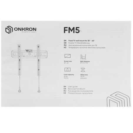 Кронштейн ONKRON FM5 / 32-55'' макс 400x400 наклон 0º от стены: 29мм макс вес 56,8кг