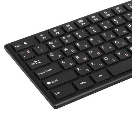 Беспроводной набор Sven ножничная клавиатура + мышь KB-C2550W черный (109 кл.,12Fn, 1000DPI, 2+1 кл.)