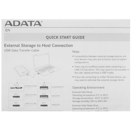 Внешний SSD ADATA SC740, 1TB, USB 3.2 Gen 2 Type-C, R/W 1050/1000, синий