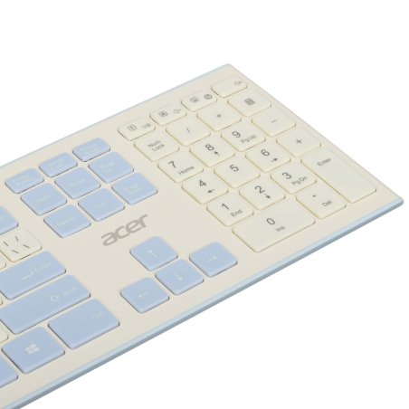 Комплект клавиатура + мышь Acer OCC205 беспроводной USB, 1200 dpi, белый/голубой