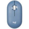 Мышь беспроводная Logitech Pebble M350 синий, 1000 dpi, радиоканал, Bluetooth, USB, кнопки - 3