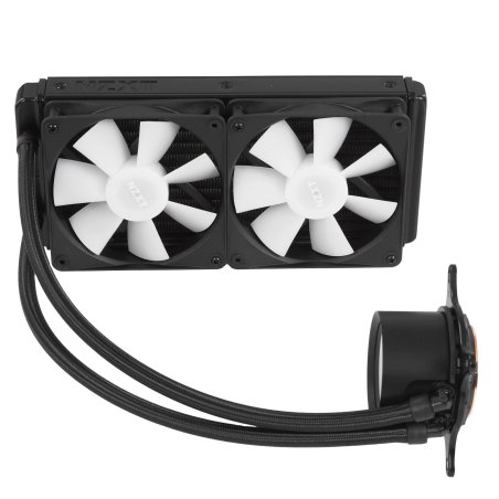 Система жидкостного охлаждения для ПК/ Water Cooling System NZXT Kraken Elite 280 RGb (250W, 280мм, LED temp., Black/ Fans: 2x140мм, 98.61CFM, 34.5dBA, 2000RPM/ Pump height 65мм, 2800RPM, Rad thickness 27мм/ S: 1851, 1700, 1200, 115X, AM5, AM4)
