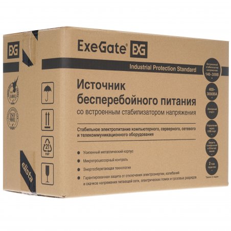 Источник бесперебойного питания ExeGate EP285480RUS SpecialPro UNB-1000.LED.AVR.C13.RJ.USB 1000VA/650W, LED, AVR, 6*IEC-C13, RJ45/11, USB, черный