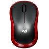 Мышь беспроводная Logitech M186 черный/красный, 1000 dpi, радиоканал, USB, кнопки - 3