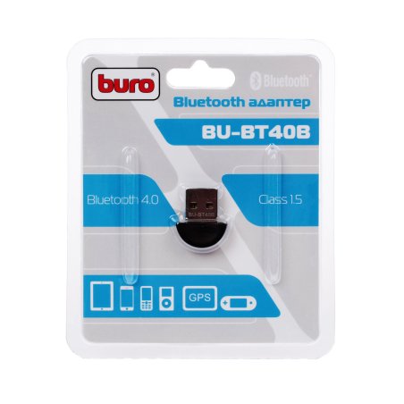 Адаптер USB Buro BU-BT40A Bluetooth 4.0+EDR class 1.5 20м черный