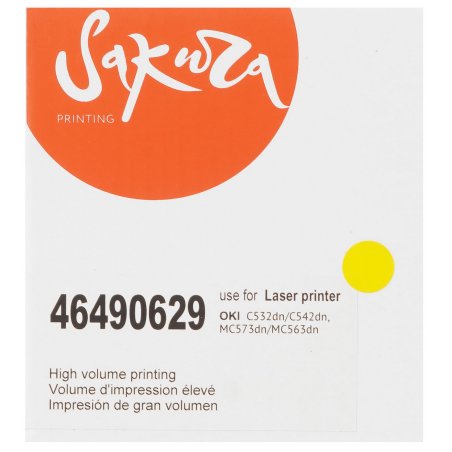 Картридж Sakura 46490629 для OKI C531DN/ C532DN/ C542DN/ MC563/ MC573, желтый, 7 000 к.