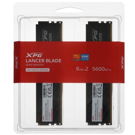 Оперативная память ADATA XPG Lancer Blade, DDR5, 16GB (2x8GB), 5600 MHz, CL46, ECC, с радиатором, черный
